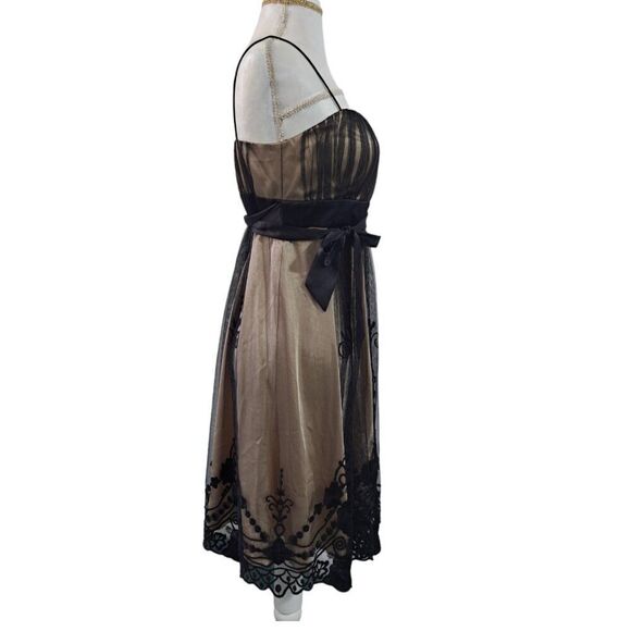 Dressbarn Women's Spaghetti Straps Black Lace Overlay Cocktail Party Sz 4 - Picture 4 of 8